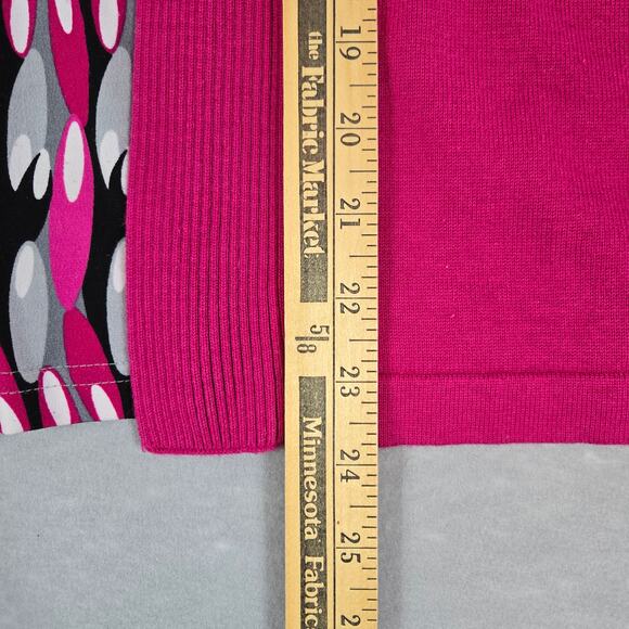 Alfred Dunner Womens 2-Piece Attached Geo Print Blouse & Sweater 3/4 Sleeve PXL - Picture 7 of 11